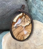 Picture Jasper Pendant wrapped in copper