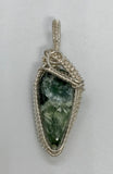 Sparkling Seraphinite Pendant in wire wrapped Sterling (.925) and Fine (.999) Silver.