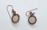 Wire Wrapped Copper and Rose Quartz Earrings