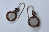 Wire Wrapped Copper and Rose Quartz Earrings