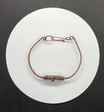 Wire Wrapped Copper Bracelet with Fire Opal. 