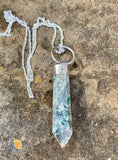 Sparkling Green Kyanite Pendant set in Sterling Silver, comes with an 20" sterling silver chain.