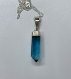 Blue Fluorite Pendant set in Sterling Silver, comes with an 18" sterling silver chain. 