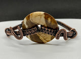Zebra Jasper Adjustable Bracelet in Copper