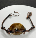 Zebra Jasper Adjustable Bracelet in Copper