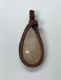 Lovely Light Pink Morganite Pendant in wire wrapped Copper.