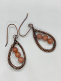 Handmade Chili Jasper and Copper Earrings