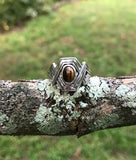 Striking Tiger Eye Ring in Sterling Silver - Size 8