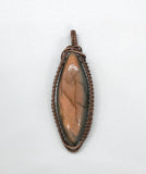 Stunning Pink Labradorite Pendant wrapped in Copper