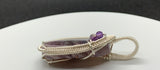 Dazzling Striated Amethyst Pendant wrapped in hand woven Sterling (.925) and Fine (.999) Silver with Amethyst Accent beads. 