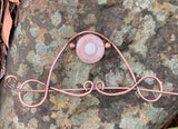 Heavy gauge hammered and formed copper with Sunstone and Copper Bead accents in this lovely hand crafted hair barrette