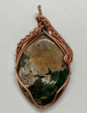 Ocean Jasper Pendant wrapped in copper