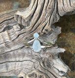 Sterling Silver Ring with 2 faceted Rainbow Moonstones. 