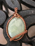 Aquamarine Pendant wrapped in Copper