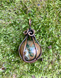 Rainforest Jasper Sphere Pendant in Copper