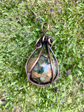 Rainforest Jasper Sphere Pendant in Copper