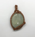 Aquamarine Pendant wrapped in Copper