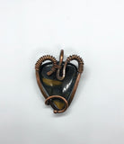 Original Tiger Eye in Copper Heart Pendant
