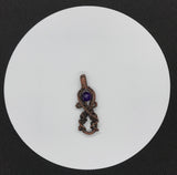 Crackled Purple Agate Woven Copper Pendant