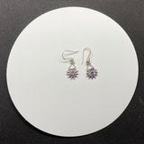 Faceted Amethyst Earrings set in a Sterling Silver Design.