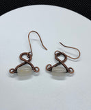 Rose Quartz and Coiled Copper Earrings