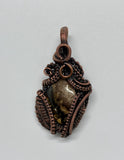 Complex Copper and Petrified Wood Pendant