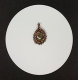 Turritella Agate and Braided Copper Pendant
