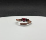 Adjustable Hammered Heavy Gauge Copper and Pearl Ring. 