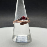 Adjustable Hammered Heavy Gauge Copper and Pearl Ring. 