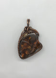 Tumbled Fire Agate Pendant wrapped in copper