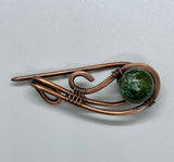 Hand shaped heavy gauge copper and Copper Ore Jasper combined together to create this beautiful shawl pin. 