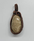 Tumbled Petoskey Stone in Copper Pendant