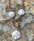 Crinoid Fossil and Oxidized Copper Necklace