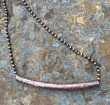 Etched copper necklace