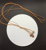 Picasso Jasper and Leather Lariat Style Necklace