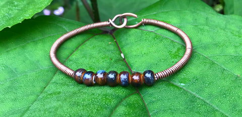 Porcelain Beads and Copper Bracelet