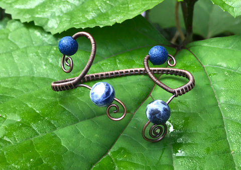 Sodalite, Blue Goldstone and Copper Bracelet