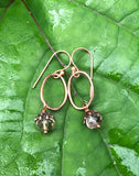 Copper and Crystal Drop Earrings