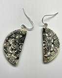 Black and White Ceramic Earrings with Sterling Silver Ear wires. 
