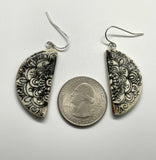 Black and White Ceramic Earrings with Sterling Silver Ear wires. 