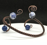 Sodalite, Blue Goldstone and Copper Bracelet