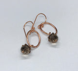 Copper and Crystal Drop Earrings