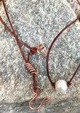 Minimalist Pearl and Leather Necklace