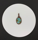 Beautiful Blue Turquoise Pendant in wire wrapped Copper.  