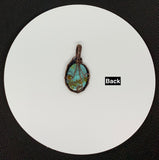 Beautiful Blue Turquoise Pendant in wire wrapped Copper.  