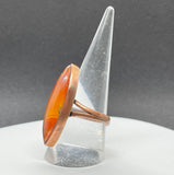 Marquise shaped Carnelian Ring set in Copper.