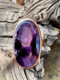 Multi-Colored Purple Amethyst Ring set in copper.