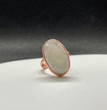 Rainbow Moonstone Ring Set in Copper.