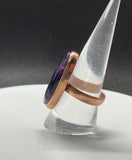 Multi-Colored Purple Amethyst Ring set in copper.