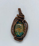 Reversible Ghost Eye Jasper in Copper Pendant